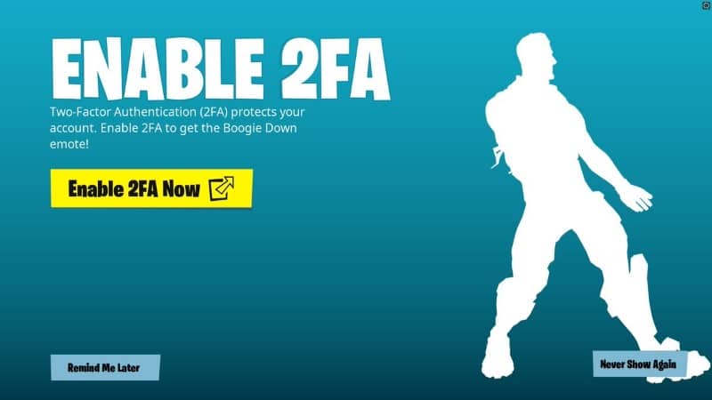 ตั้งค่าบัญชี Fortnite ยืนยันตัวตน