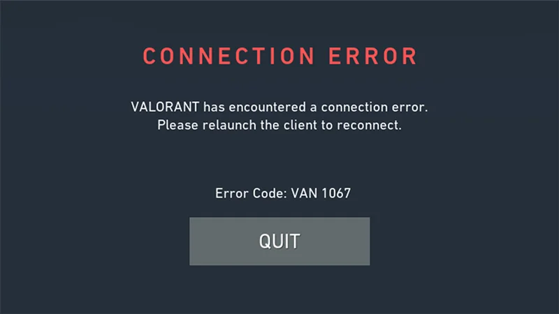 วิธีแก้ปัญหา Error VAN 1067 ในเกม Valorant